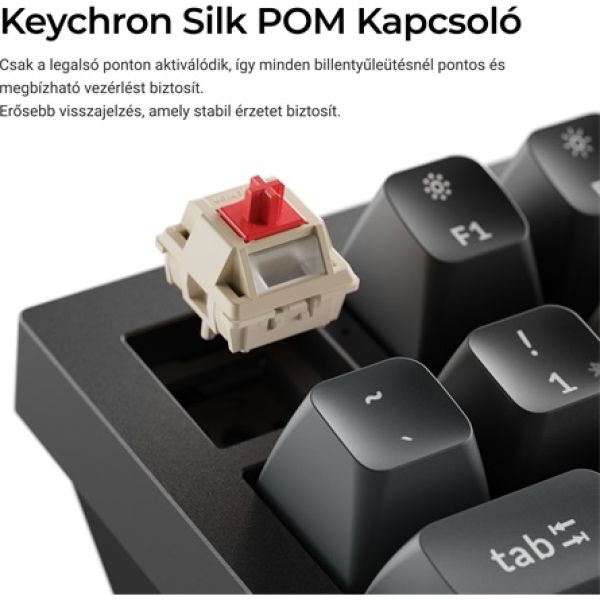Keychron Q3 Ultra 8K Bluetooth / vezeték nélküli magyar Silk POM Banana mechanikus billentyűzet fekete
