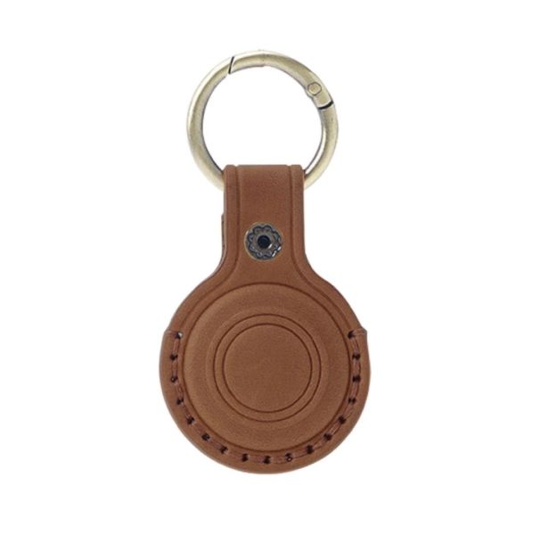 Mobile Origin AirTag Leather Keychain A6 Midnight Brown