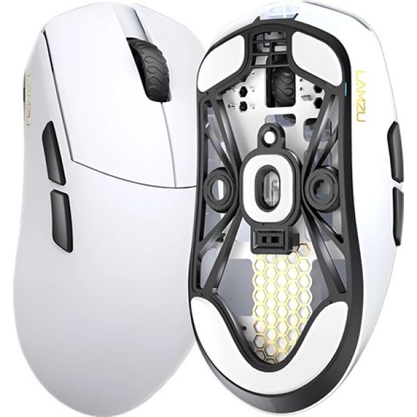 LAMZU MAYA optikai USB / vezeték nélküli gaming egér fehér (Bontott csomagolás!)