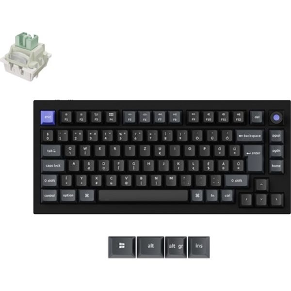 Keychron Q1 HE 8K USB magyar Ultra-fast Lime Magnetic mechanikus billentyűzet fekete