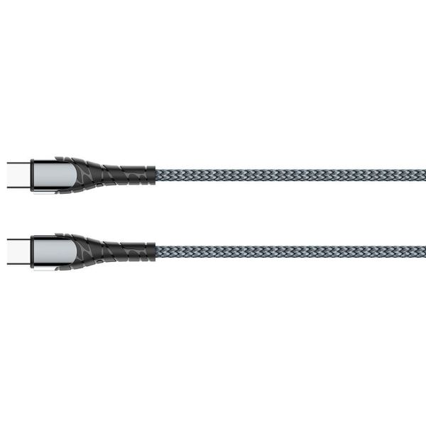 ColorWay Type-C to Type-C (PD Fast Charging 65W) 3.0A 1m Gray