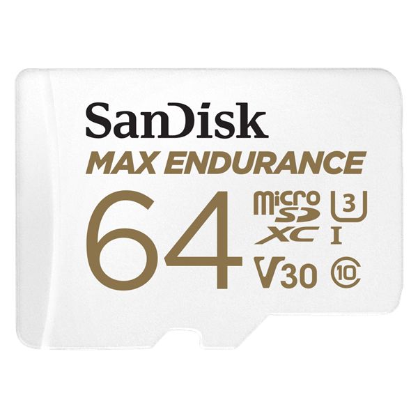 SANDISK 186473, microSDXC Max Endurance 64GB (V30/U3/Cl.10/R100/W40) + SD adapter