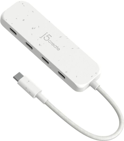 j5create Eco-Friendly USB-C to 4-Port Type-C Gen 2 Hub Nature White