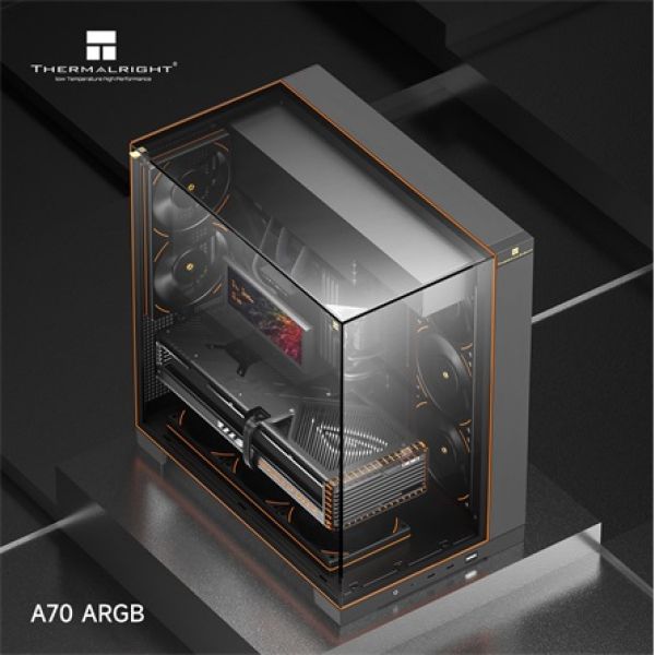 Thermalright A70 ARGB táp nélküli ablakos Mid Tower számítógépház fekete
