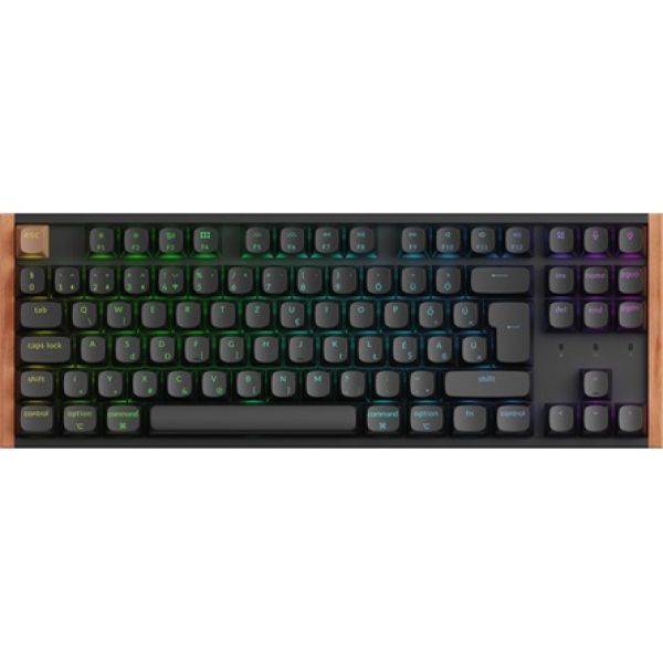 Keychron K8 HE Bluetooth / vezeték nélküli magyar Gateron double-rail magnetic nebula mechanikus billentyűzet fekete (Bo