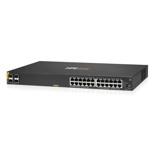 HPE Aruba Networking CX 6000 24p 10M/100M/1G Class4 PoE 4p SFP 1G 370W Switch