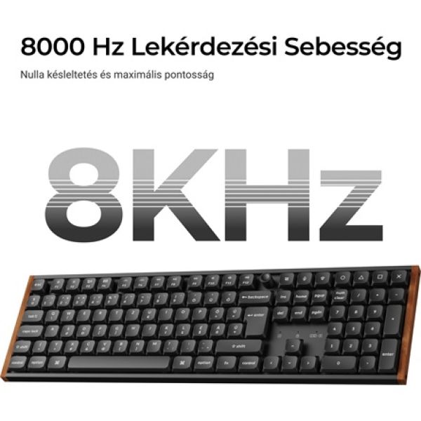 Keychron K5 Ultra 8K Bluetooth / vezeték nélküli magyar Milk POM Red mechanikus billentyűzet fekete