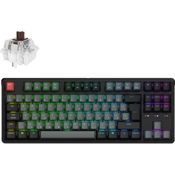 Keychron C3 Pro 8K USB magyar Super Brown mechanikus billentyűzet fekete