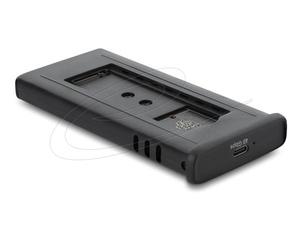 DeLock USB Type-C 40Gbps Enclosure for 1xM.2 NVMe PCIe SSD with fan Tool Free Black
