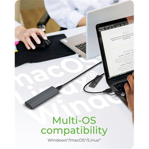 Raidsonic ICY BOX IB-1808MCT-CU31 M.2 SATA3 / PCIe NVMe  USB-C 3.2 Gen2×1 külső ház fekete