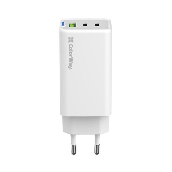 COLORWAY AC töltő GaN Mini CW-CHS058PD-WT 65W PD port PPS USB (USB-2C1A) fehér