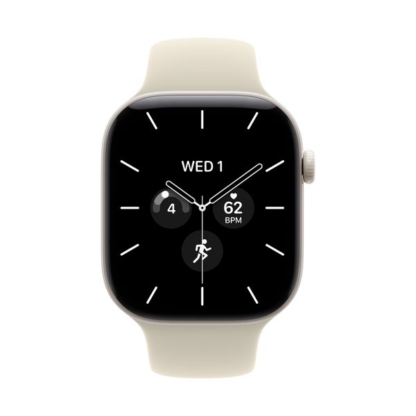 Apple Watch S12 Cellular 46mm Pearl White Ceramic Case with Sand Sport Band - M/L