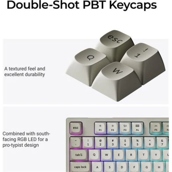 Keychron C2 Pro 8K USB-C magyar Super Brown mechanikus billentyűzet szürke (Bontott!)