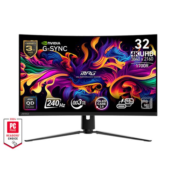 MSI Monitor GAMING MPG 321CURX QD-OLED Ívelt 31,5