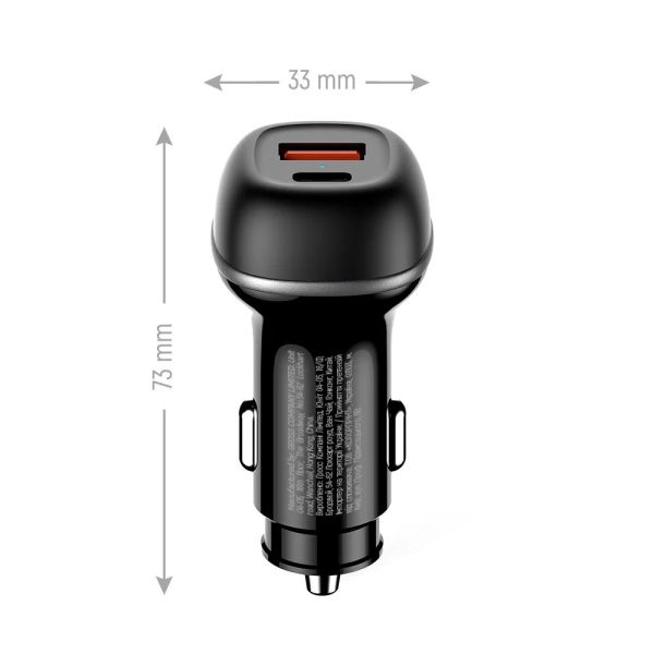 ColorWay Car Charger 2USB (Type-C PD65W + USB QC3.0 18W) 83W Black