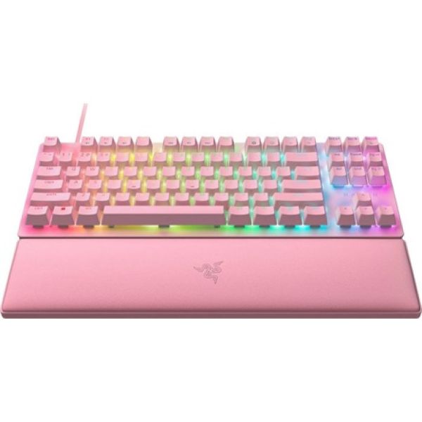 Razer Huntsman V2 Tenkeyless USB angol (US) gaming Razer Red optikai billentyűzet rózsaszín (Quartz) (Bontott, használt!