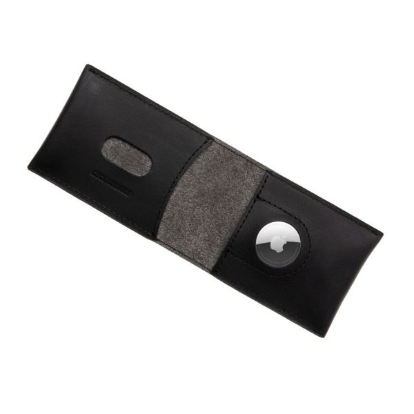 FIXED bőr pénztárca belső AirTag tartóval, fekete