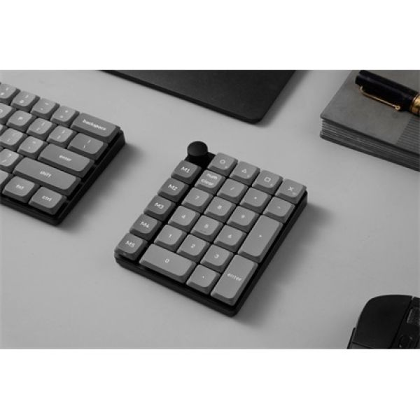 Keychron K0 Max Bluetooth / vezeték nélküli Milk POM Brown mechanikus numerikus billentyűzet fekete