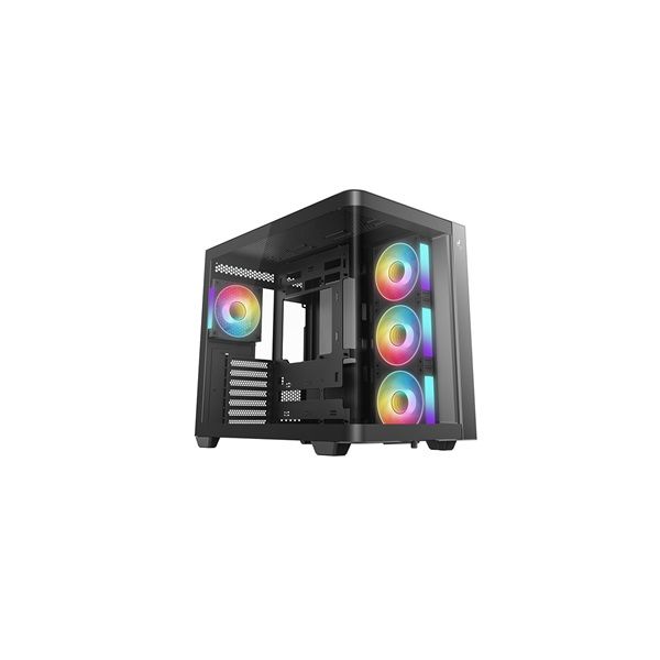 DEEPCOOL Ház ATX CG530U 4F, Tápegység nélkül, fekete, Üvegfalú