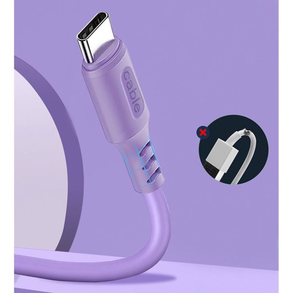 ColorWay USB to Type-C cable (soft silicone) 2.4A 1m Purple