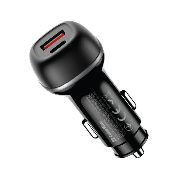ColorWay Car Charger 2USB (Type-C PD65W + USB QC3.0 18W) 83W Black