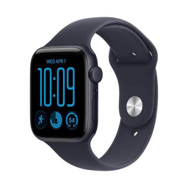 Apple Watch SE3 v2 GPS 44mm Midnight Aluminium Case with Navy Blue Sport Band - M/L