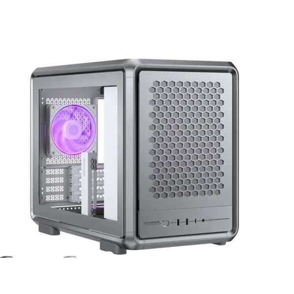 COOLER MASTER Ház Mini-ITX/Micro-ATX  MasterFrame 400 Mesh Silver, Tápegység nélkül, ezüst