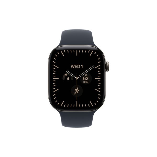 Apple Watch S12 Cellular 42mm Natural Titanium Case with Navy Blue Sport Band - S/M