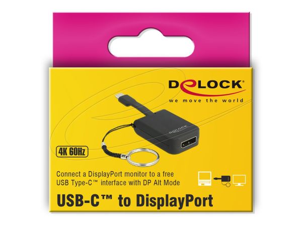 DeLock USB Type-C Adapter to DisplayPort (DP Alt Mode) 4K 60 Hz Key Chain