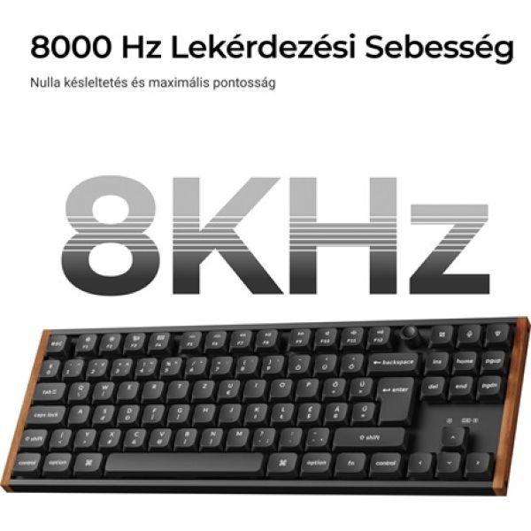 Keychron K1 Ultra 8K Bluetooth / vezeték nélküli magyar Silent Red mechanikus billentyűzet fekete