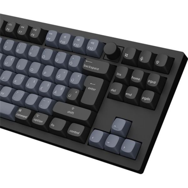 Keychron V3 Max Bluetooth / vezeték nélküli magyar Gateron Jupiter Brown mechanikus billentyűzet fekete-kék