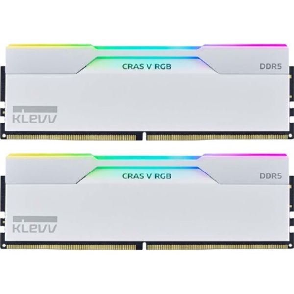 KLEVV CRAS V 32GB 6000MT/s DDR5 memória CL30 Kit of 2 fehér RGB