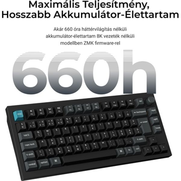 Keychron Q1 Ultra 8K Bluetooth / vezeték nélküli magyar Silk POM Red mechanikus billentyűzet fekete