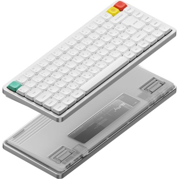 NuPhy Air75 V3 Bluetooth / vezeték nélküli magyar Gateron Brown nano mechanikus billentyűzet fehér