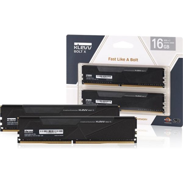 KLEVV BOLT X 16GB 3600MT/s DDR4 memória CL18 Kit of 2 fekete