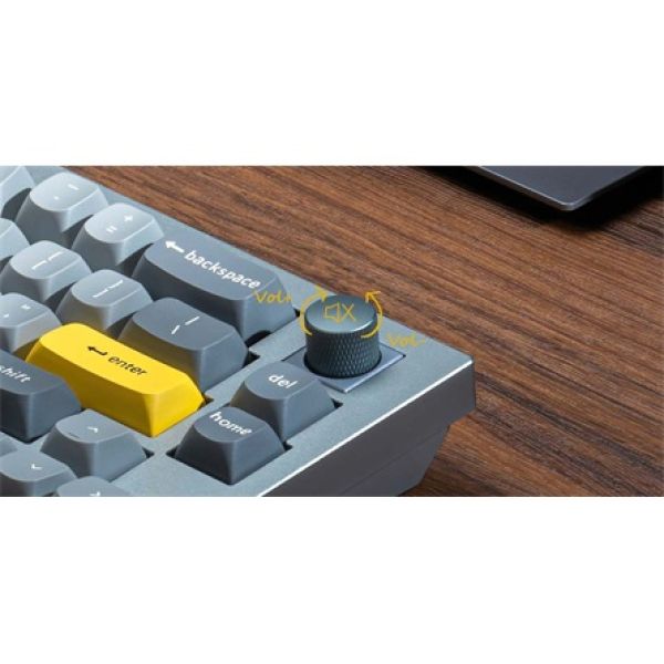 Keychron Q8 Swappable RGB Backlight Knob ISO USB gaming billentyűzet barebone szürke