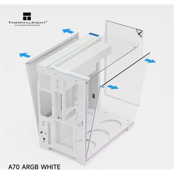 Thermalright A70 ARGB White táp nélküli ablakos Mid Tower számítógépház fehér