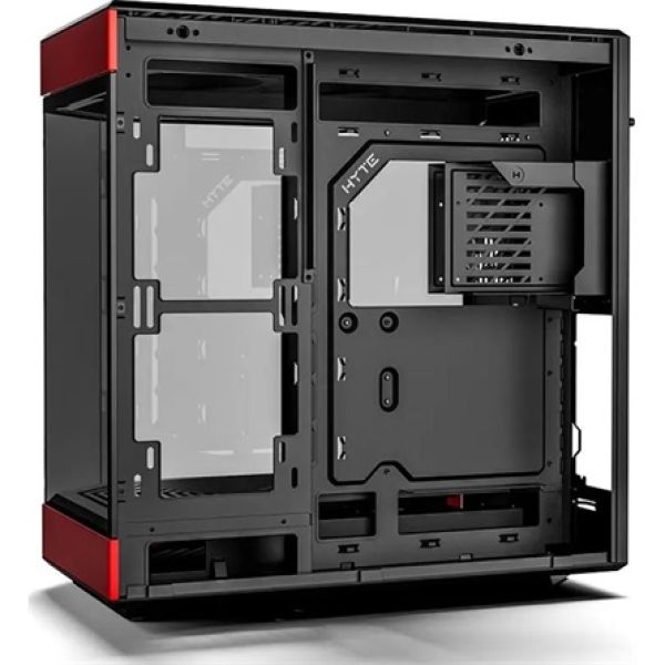 HYTE Y60 táp nélküli ablakos Mid Tower számítógépház piros-fekete +HYTE Y60 DIY LCD panel
