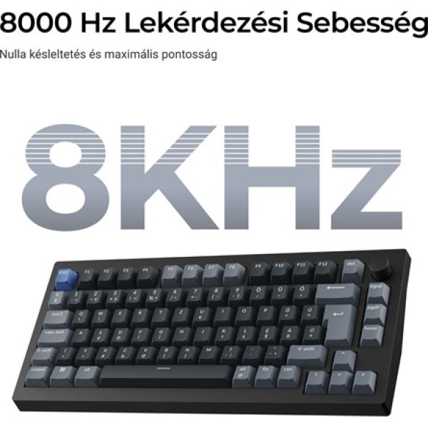 Keychron J8 HE 8K USB magyar Ultra-fast Lime Magnetic mechanikus billentyűzet fekete