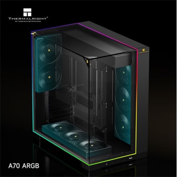 Thermalright A70 ARGB táp nélküli ablakos Mid Tower számítógépház fekete