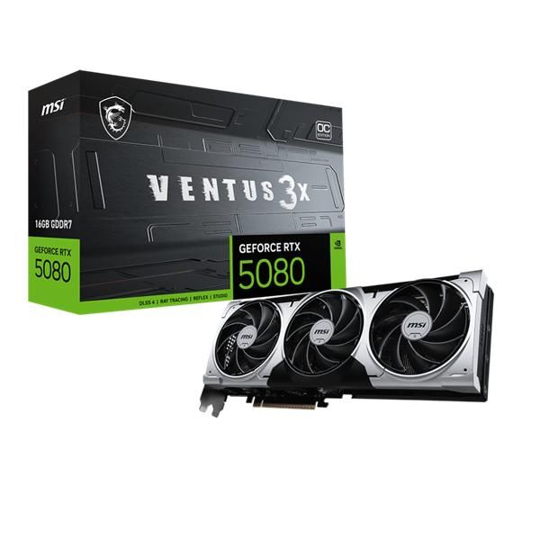 MSI Videokártya PCI-Ex16x nVIDIA RTX 5080 VENTUS 3X PLUS 16GB DDR7 OC