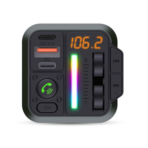 Nedis CATR2024BK FM transmitter, Bluetooth, PD 18 W / PD 20 W, Gyorstöltés, Basszuskiemelés, Google Asszisztens / Siri