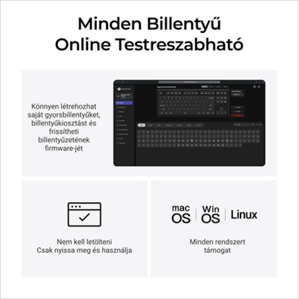 Keychron K8 Ultra 8K Bluetooth / vezeték nélküli magyar Apex Red mechanikus billentyűzet fekete