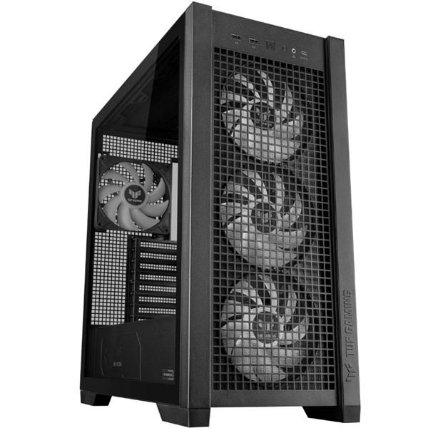 ASUS Ház TUF Gaming GT302, Tápegység nélkül, Fekete, Üvegfalú