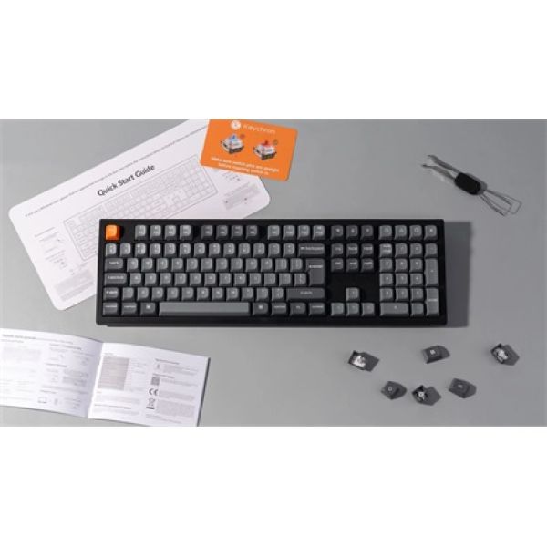 Keychron K10 Max Bluetooth / vezeték nélküli / USB magyar Keychron Super Red mechanikus billentyűzet fekete