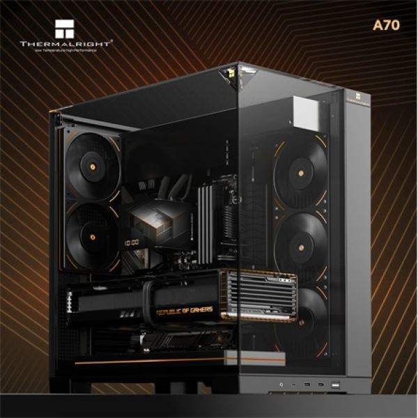 Thermalright A70 táp nélküli ablakos Mid Tower számítógépház fekete
