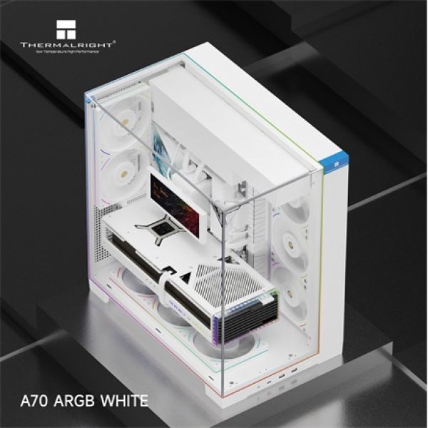 Thermalright A70 ARGB White táp nélküli ablakos Mid Tower számítógépház fehér