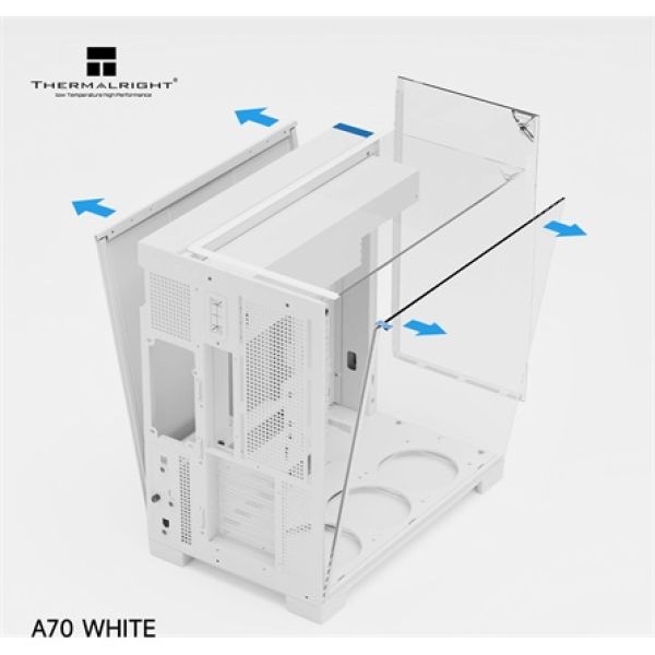 Thermalright A70 White táp nélküli ablakos Mid Tower számítógépház fehér