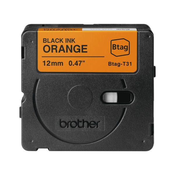 Brother BTAG-T31 Címketekercs (12mm) Black on Orange - 4m