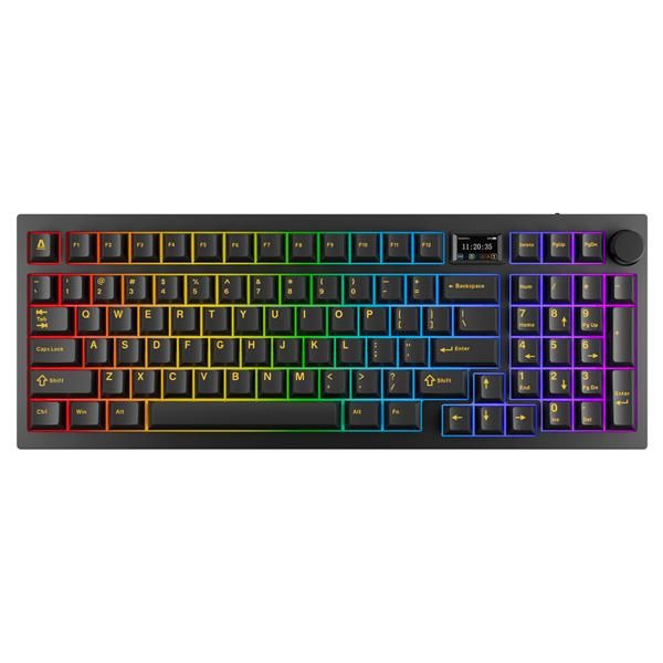 AVAX Vezetékes/Vezeték Nélküli Billentyűzet GM03 PRO USB, Fekete, Mechanikus, Brown Switch, HUN